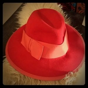 Vintage Red Fedora
